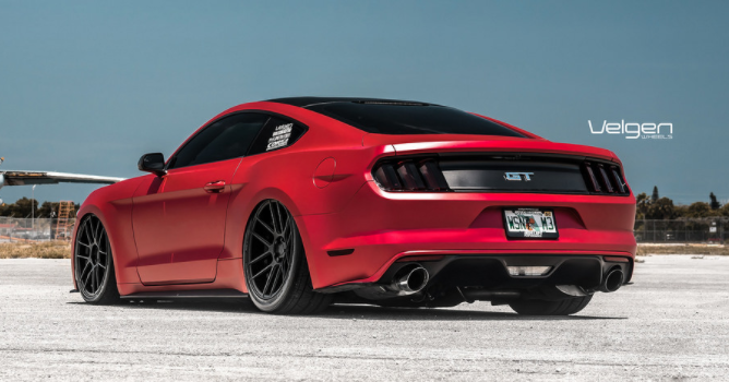 matte red s550 ford mustang gt