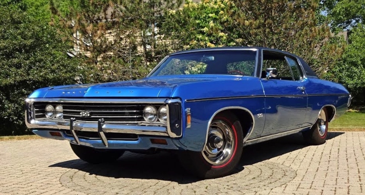 le mans blue 1969 chevy impala ss restored