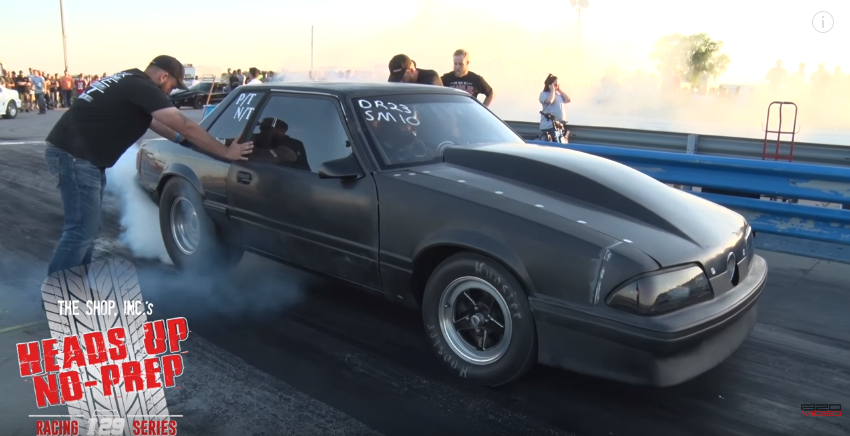 beater bomb fox body mustang drag racing