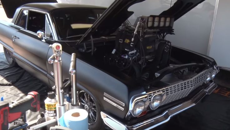 gudfar 1963 chevy impala drag racing