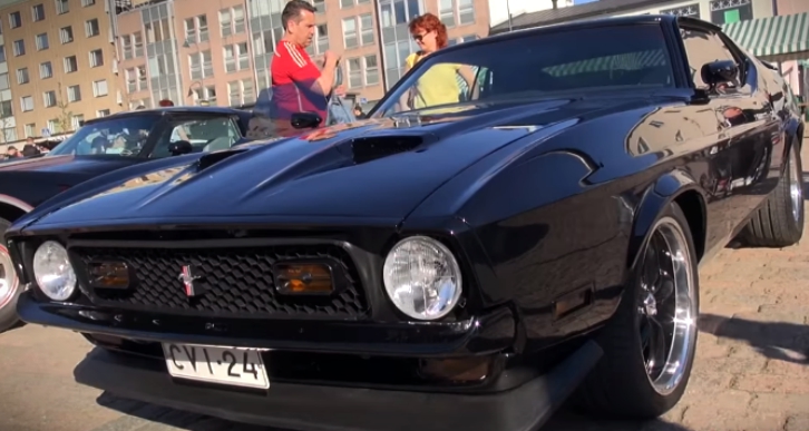 triple black ford mustang