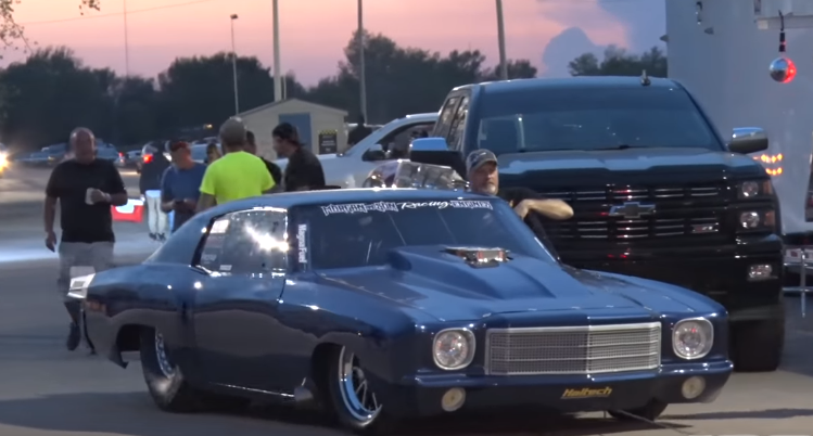 street outlaws chevy monte carlo no prep mayhem drag racing