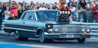 blown 1963 chevy impala ss drag racing