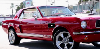 red 1965 ford mustang coupe gt350 clone
