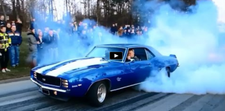 big block 1969 chevrolet camaro burnout