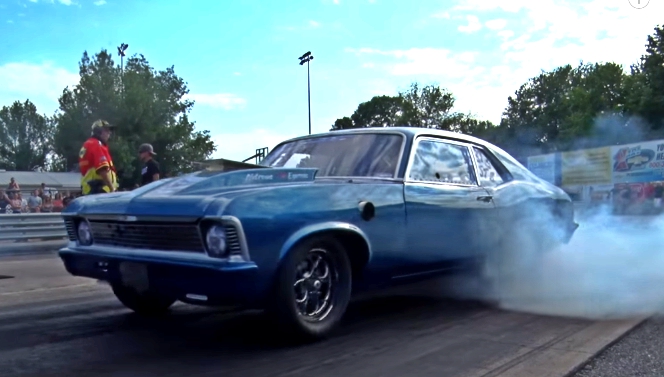 sprayed chevy nova drag racing