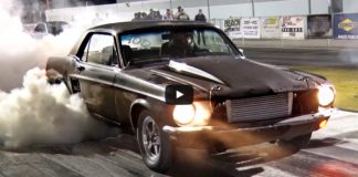 turbo 1967 mustang drag racing