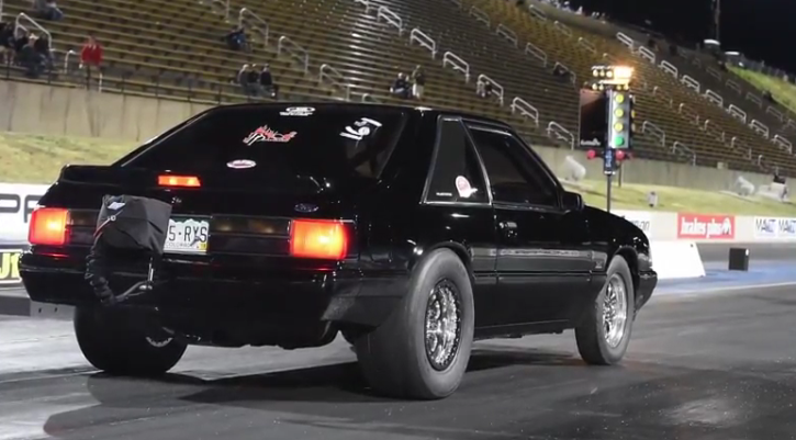 small block ford powered fox body mustang drag racing