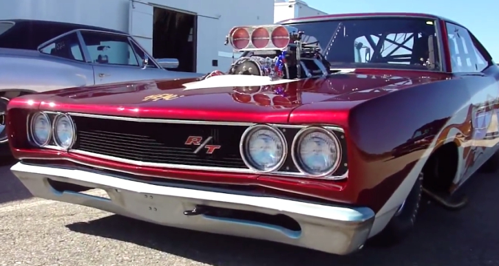 supercharged 1968 dodge coronet r/t drag car