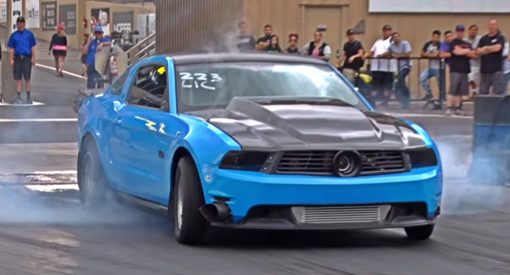 turbo mustang coyote drag racing