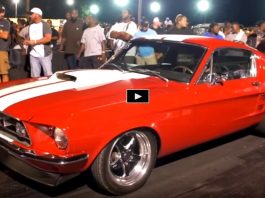big block ford powered mustang drag racing