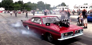 blown plymouth barracuda drag racing
