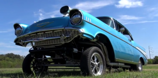 blown 1957 chevrolet belair gasser