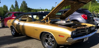 gold 1971 dodge challenger 340 four barrel