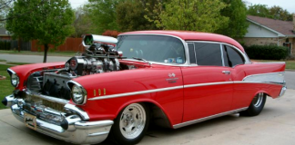 blown big block 1957 chevy hot rod