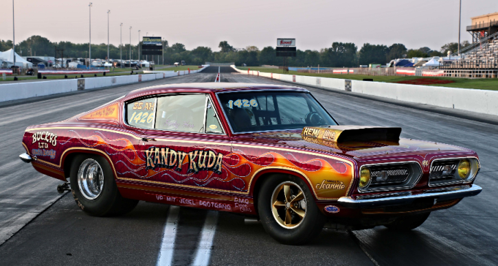 plymouth kandy kuda barracuda drag racing