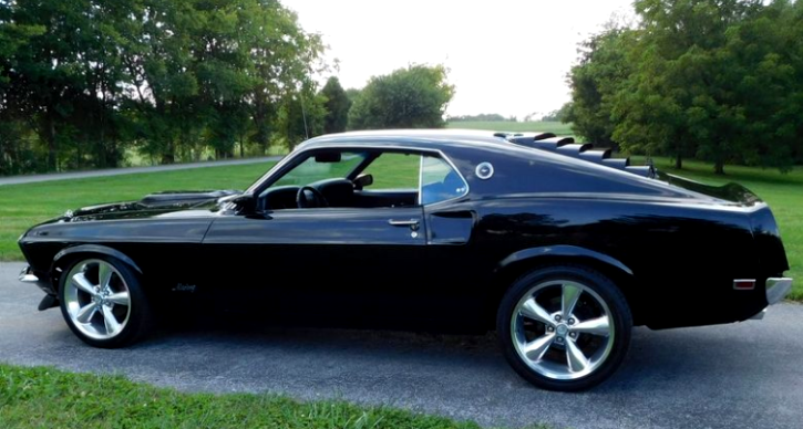 jet black 1969 ford mustang