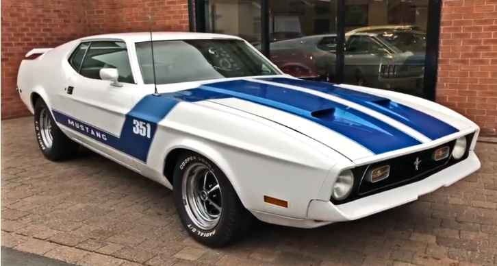 white 1972 ford mustang mach 1 