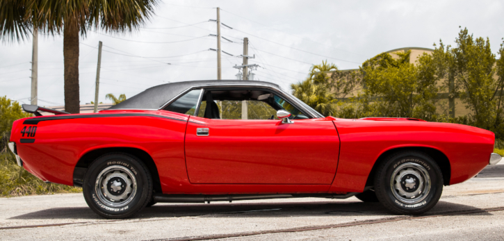 red 1973 plymouth cuda restoration