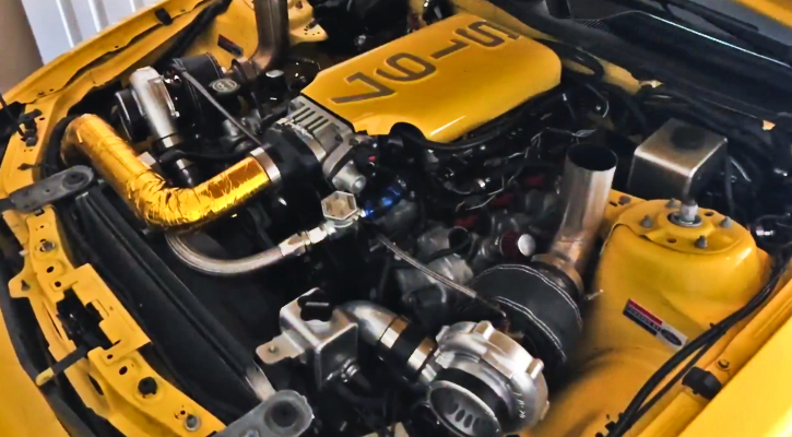 yellow ford mustang 3v built