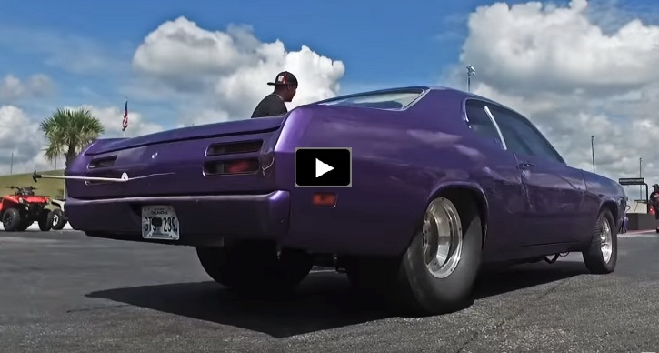 plum crazy plymouth duster drag week 2018