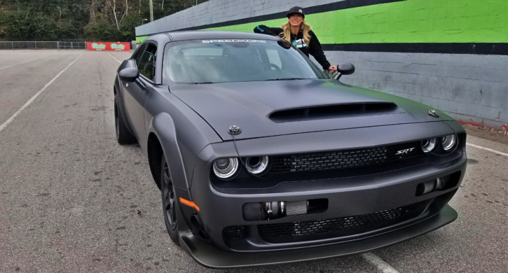 1200hp twin turbo dodge demon in action