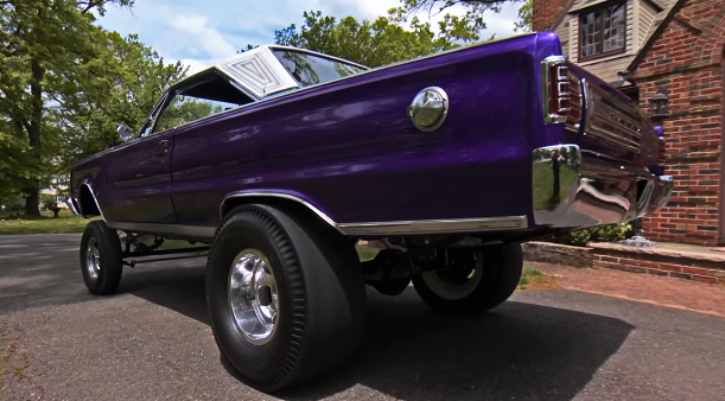 purple 1966 plymouth gasser build