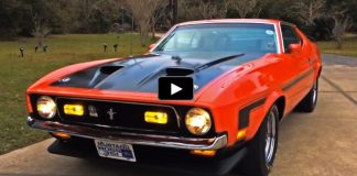 numbers matching boss 351 ford mustang in bright red