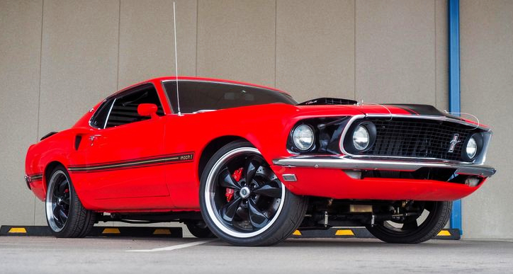 red 1969 ford mustang mach 1