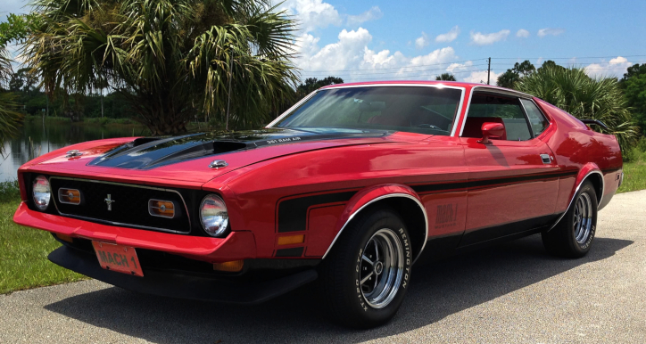 red 1971 mustang mach 1 351 cleveland