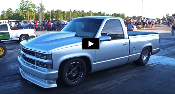 short bed nitrous chevy truck drag racing