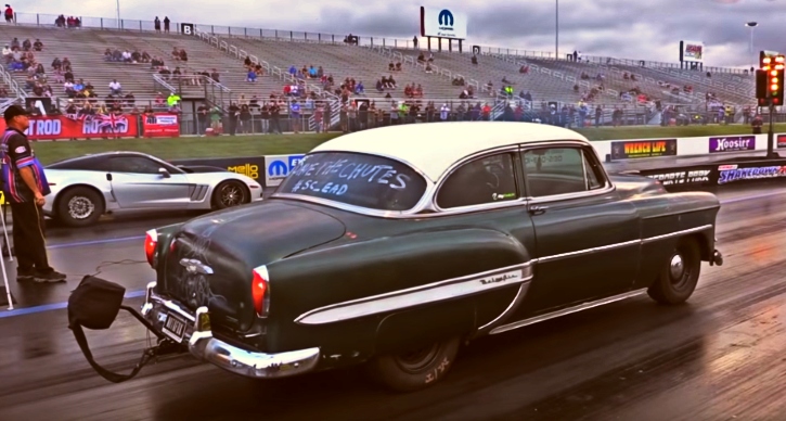 1953 chevy bel air runs 8 seconds