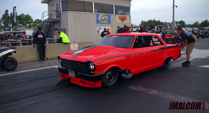 turbocharged chevy nova drag racing