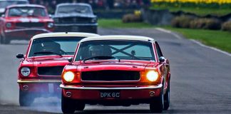 on board 1965 mustang race car