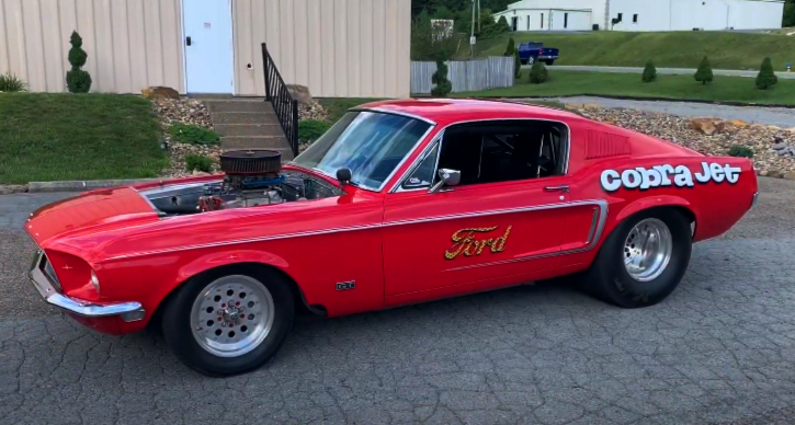 1968 mustang fastback cobra jet drag car