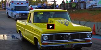 ford f100 drag racing at truck wars
