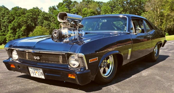 blown 454 big block chevy nova pro street