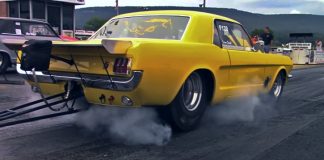 big block 1966 ford mustang drag racing