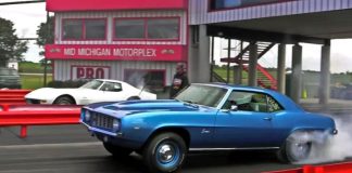 zl1 camaro vs ls6 corvette 1/4 mile drag racing