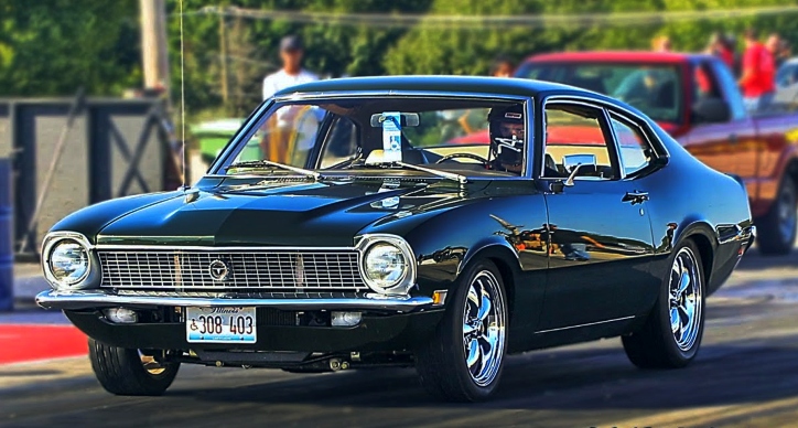 coyote swapped ford maverick drag racing