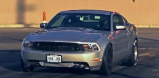 v6 powered ford mustang drag racing