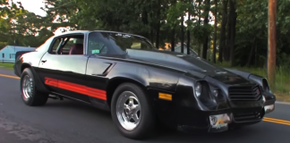 big block z/28 chevy camaro burnout