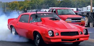 9 second small block chevy camaro drag racing
