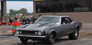 big tire 1967 chevrolet camaro drag racing