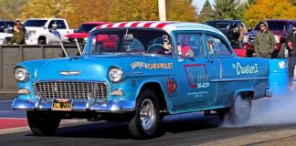 55 chevy survivor drag racing
