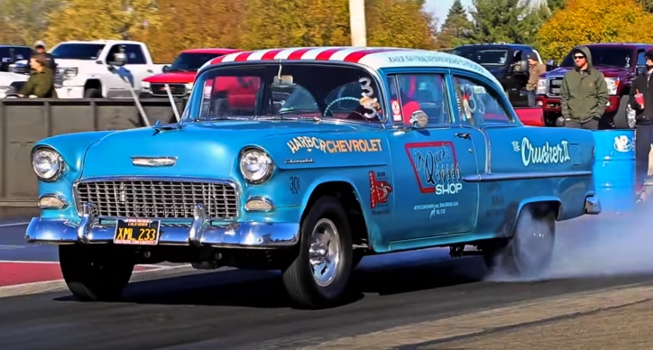 55 chevy survivor drag racing