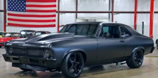 flat black 1972 chevy nova build