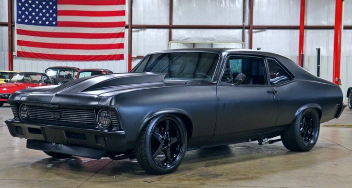 flat black 1972 chevy nova build