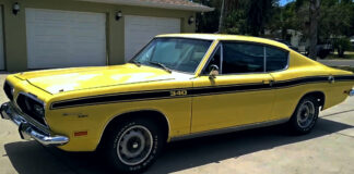 y2 yellow 1969 plymouth barracuda formula s