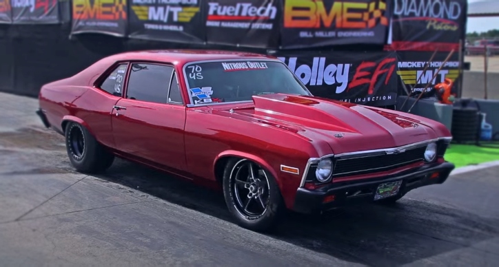 nitrous big block 1970 chevy nova drag racing